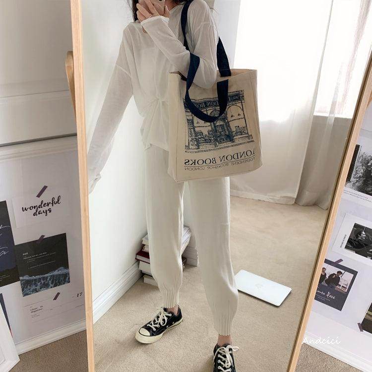 London Books Marylebone Book Store Tote Bag blue strap with Zip - Casualruby