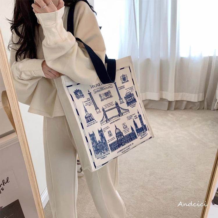 City of London Tote Bag with Zip - Casualruby