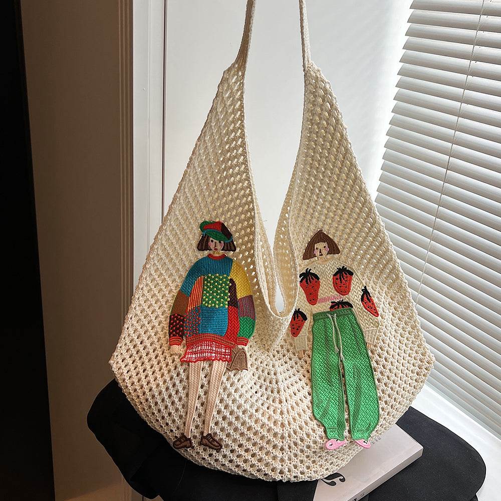 Casualruby © Summer Cotton Thread Woven Tote Bag - Casualruby
