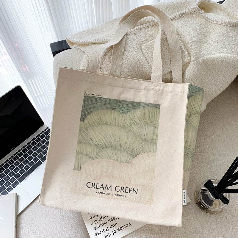 CREAM GREEN tote bag - Casualruby