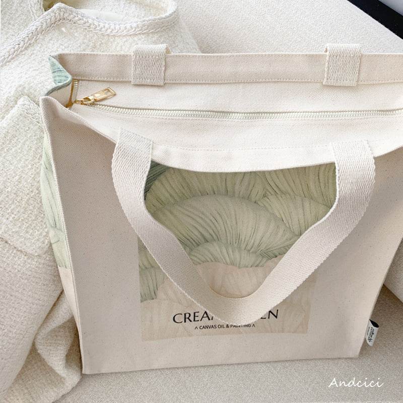 CREAM GREEN tote bag - Casualruby