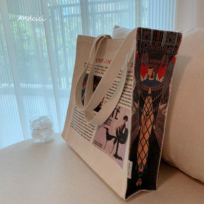 The Nile Art Deco & Lady with Greyhound Dog Tote Bag - Casualruby