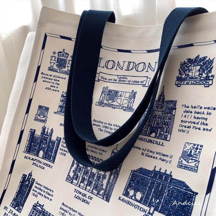City of London Tote Bag with Zip - Casualruby