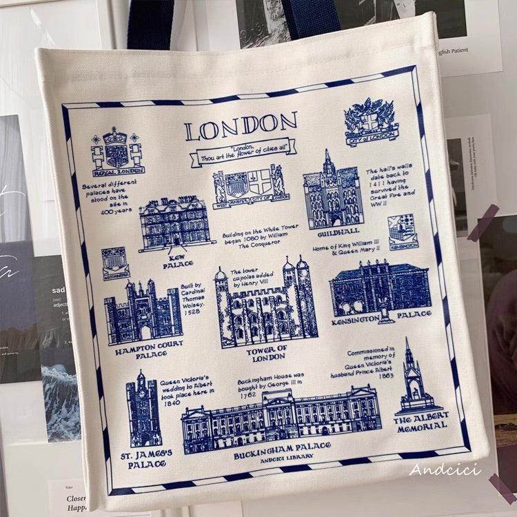 City of London Tote Bag with Zip - Casualruby