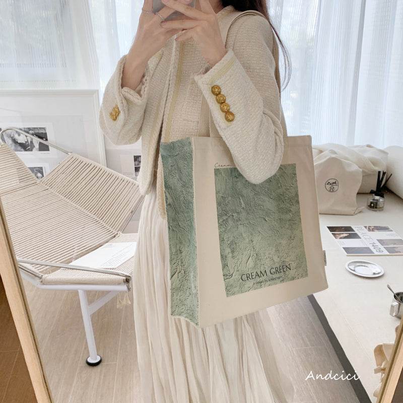 CREAM GREEN tote bag - Casualruby