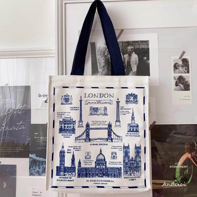 City of London Tote Bag with Zip - Casualruby