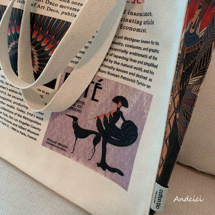 The Nile Art Deco & Lady with Greyhound Dog Tote Bag - Casualruby