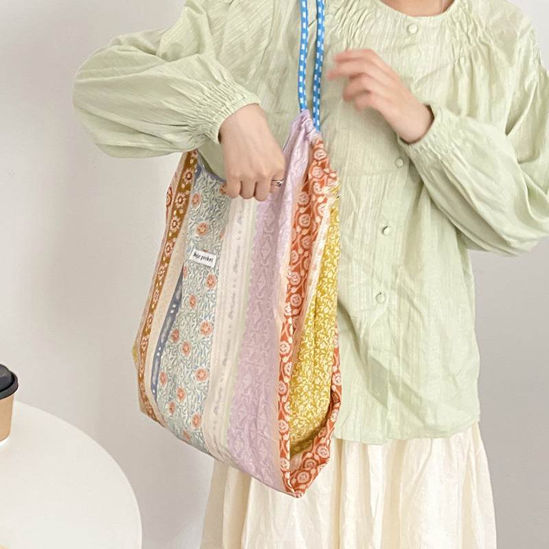 Casualruby © Simple floral casual canvas tote bag - Casualruby