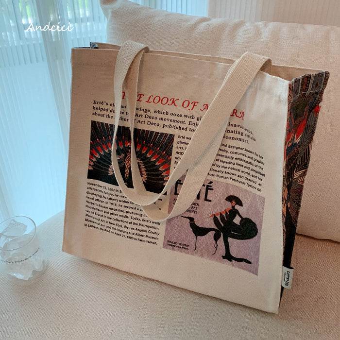The Nile Art Deco & Lady with Greyhound Dog Tote Bag - Casualruby