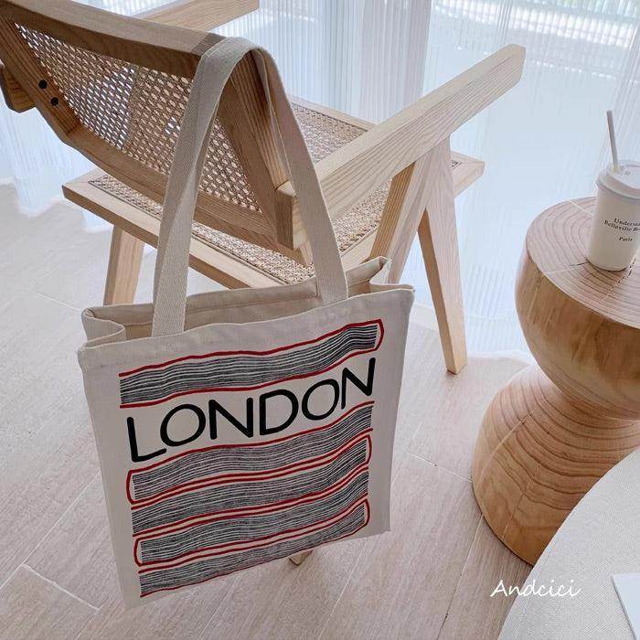 London Books with Red Covers Tote Bag with Zip - Casualruby
