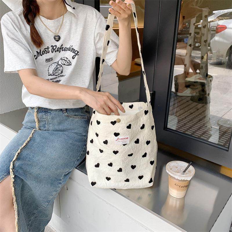 Casualruby © Love texture canvas tote bag - Casualruby
