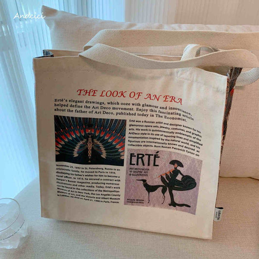 The Nile Art Deco &amp; Lady with Greyhound Dog Tote Bag - Casualruby