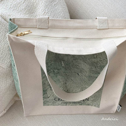 CREAM GREEN tote bag - Casualruby