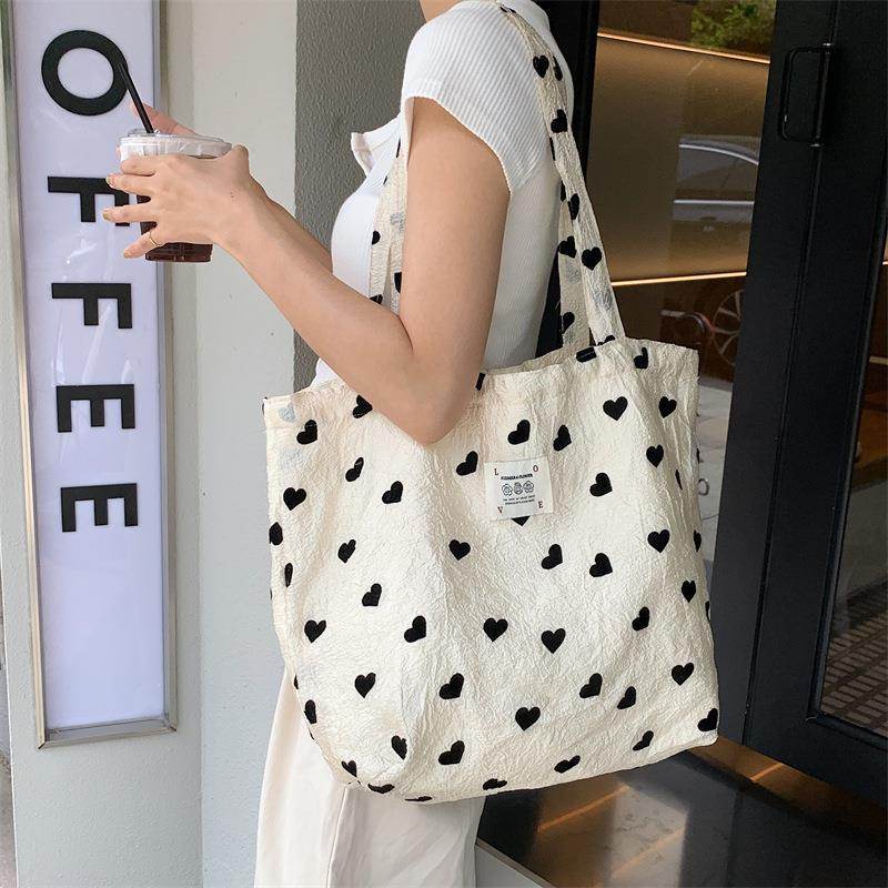 Casualruby © Love texture canvas tote bag - Casualruby