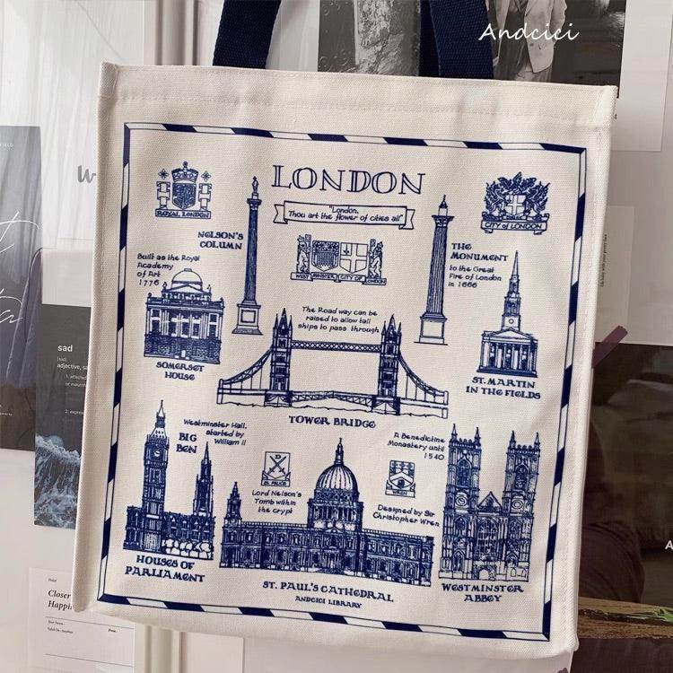 City of London Tote Bag with Zip - Casualruby