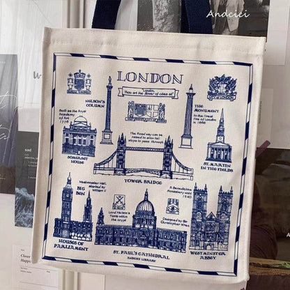 City of London Tote Bag with Zip - Casualruby