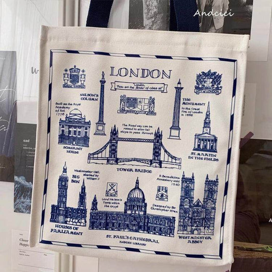 City of London Tote Bag with Zip - Casualruby