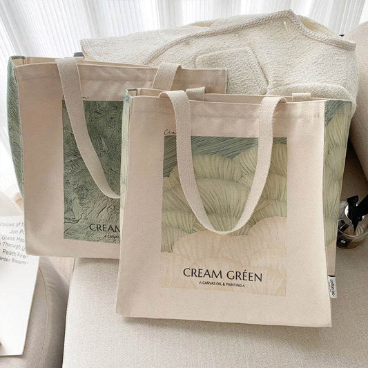 CREAM GREEN tote bag - Casualruby