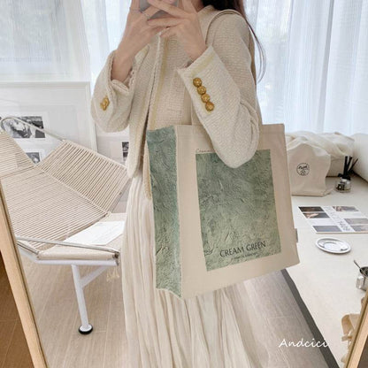 CREAM GREEN tote bag - Casualruby