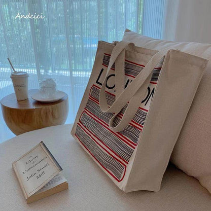 London Books with Red Covers Tote Bag with Zip - Casualruby