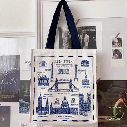 City of London Tote Bag with Zip - Casualruby