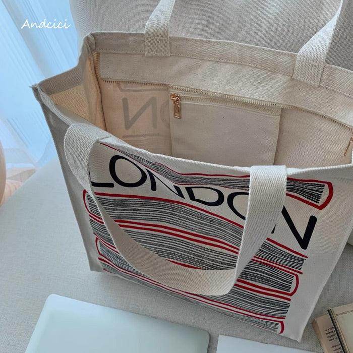 London Books with Red Covers Tote Bag with Zip - Casualruby