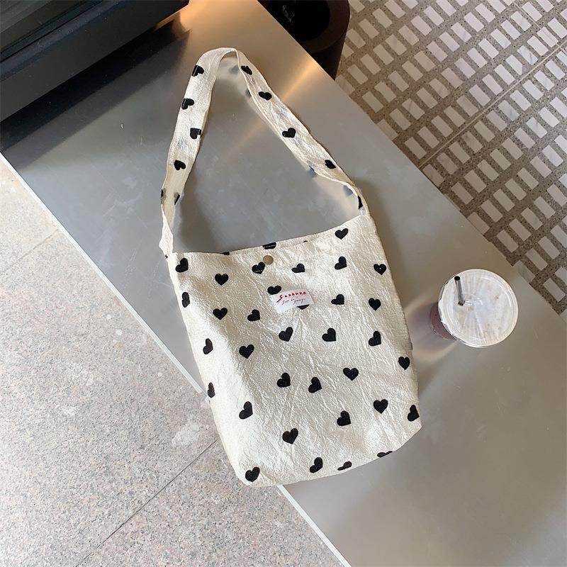 Casualruby © Love texture canvas tote bag - Casualruby