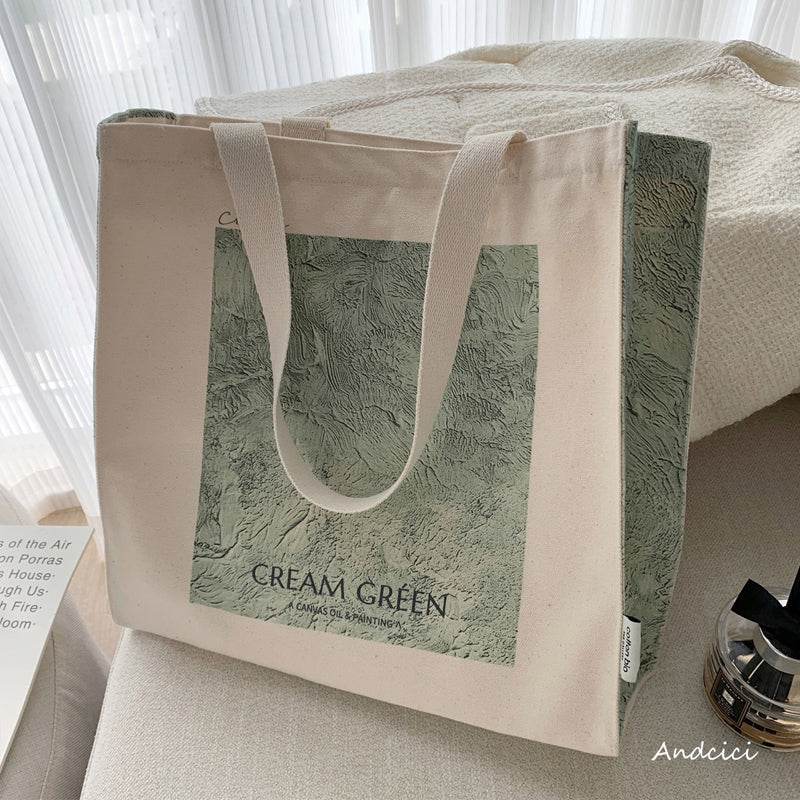 CREAM GREEN tote bag - Casualruby