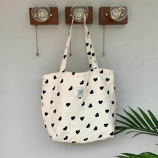 Casualruby © Love texture canvas tote bag - Casualruby