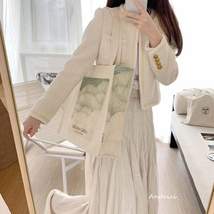 CREAM GREEN tote bag - Casualruby