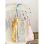 Casualruby © Simple floral casual canvas tote bag - Casualruby