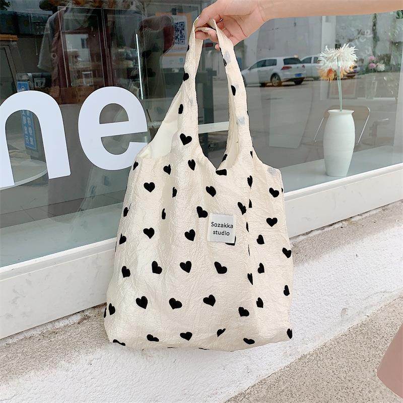 Casualruby © Love texture canvas tote bag - Casualruby