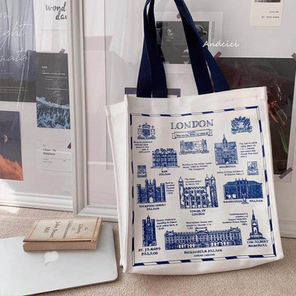 City of London Tote Bag with Zip - Casualruby