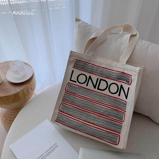 London Books with Red Covers Tote Bag with Zip - Casualruby