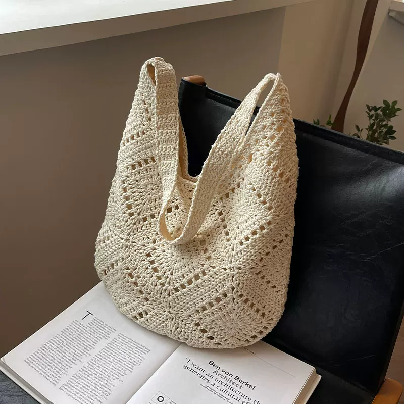 Casualruby© Handwoven Summer Tote, Large Capacity Casual Shoulder Bag