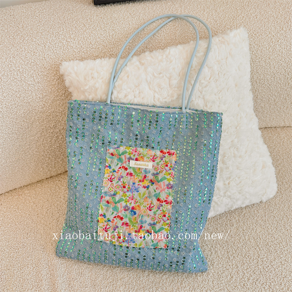 Casualruby© Pearl Lace Large Tote Bag for Commute & Daily