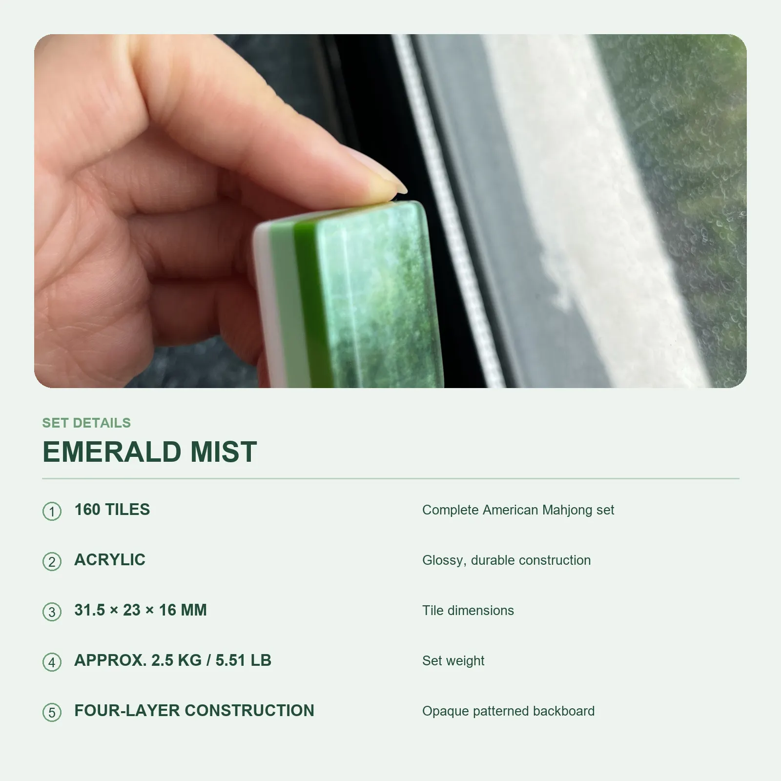Casualruby© Emerald Mist American Mahjong Tiles
