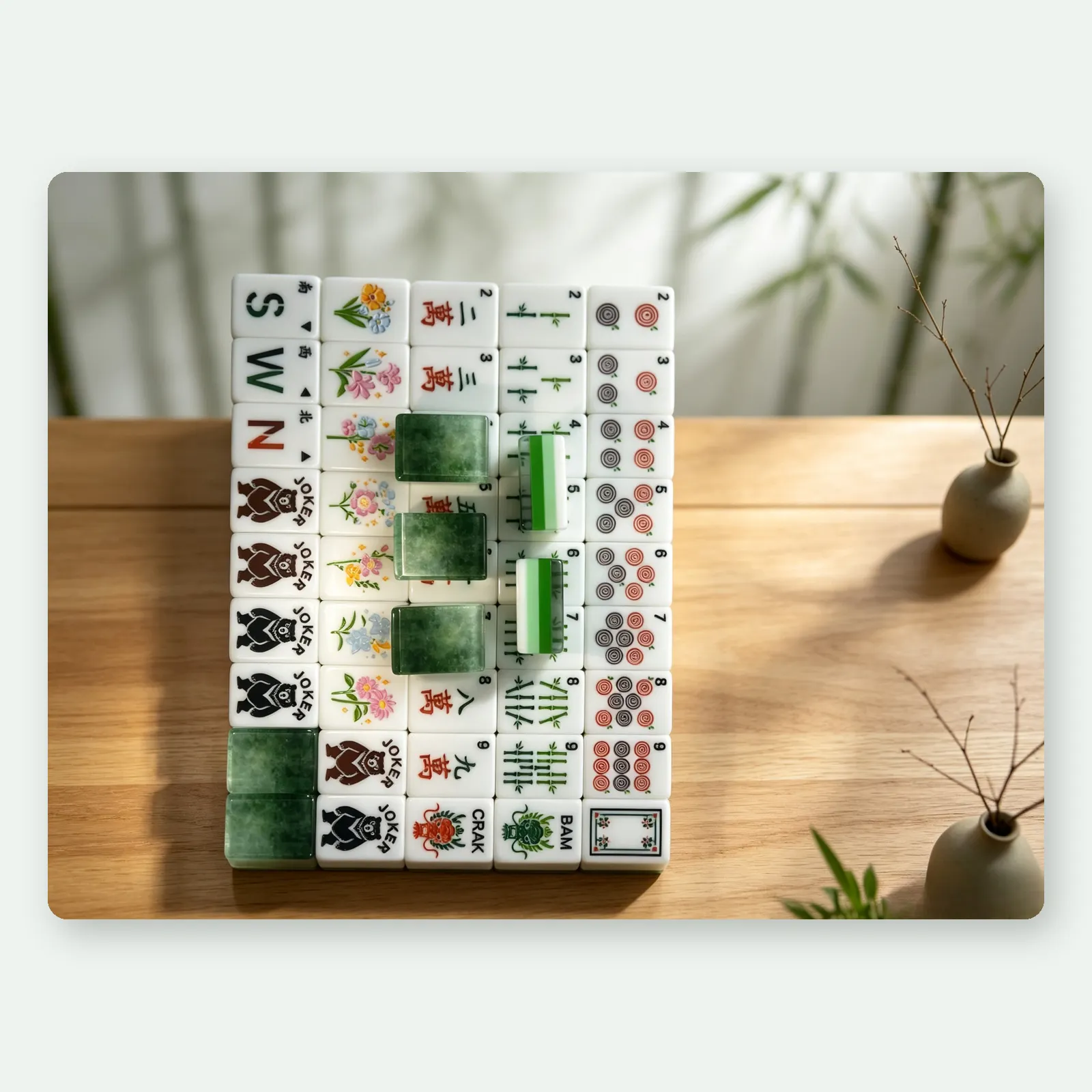 Casualruby© Emerald Mist American Mahjong Tiles