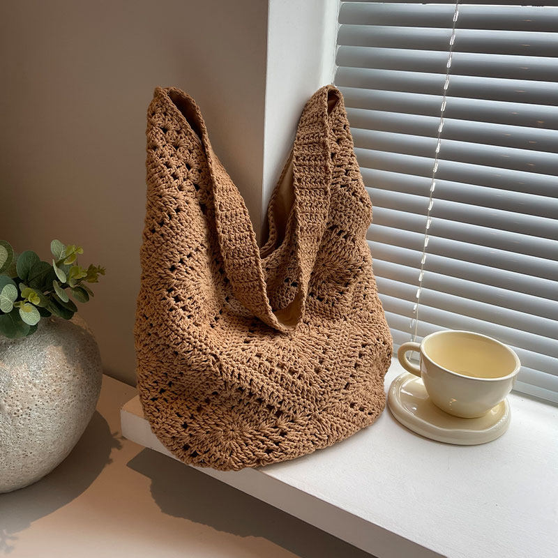 Casualruby© Handwoven Summer Tote, Large Capacity Casual Shoulder Bag