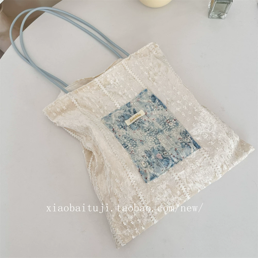 Casualruby© Pearl Lace Large Tote Bag for Commute & Daily