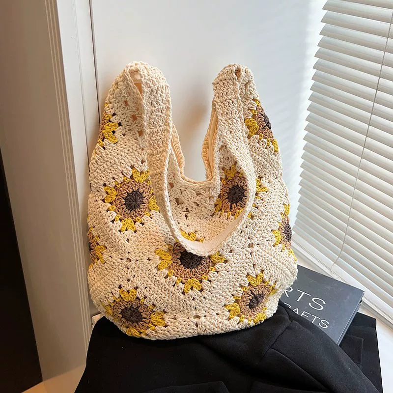 Casualruby© Handwoven Summer Tote, Large Capacity Casual Shoulder Bag