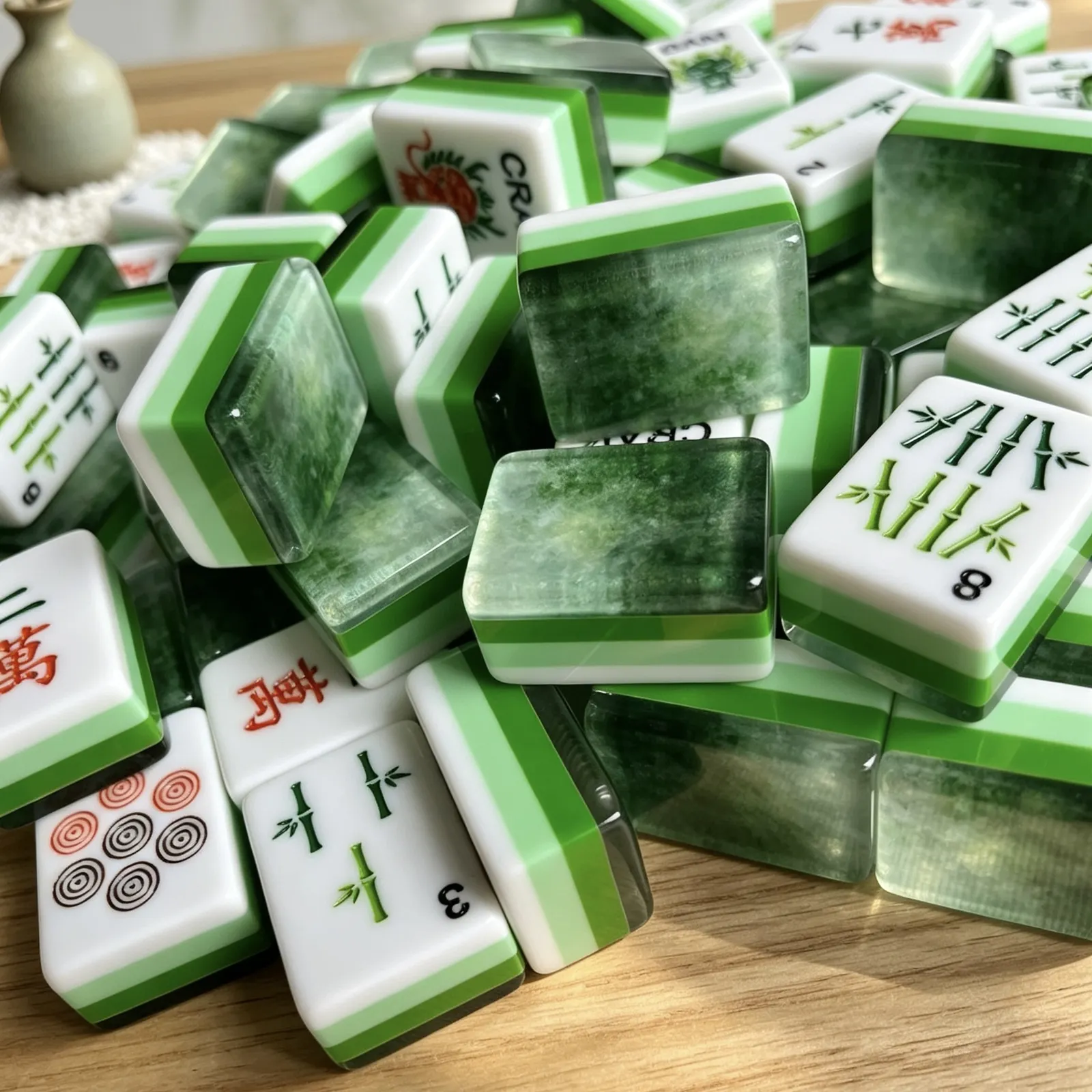 Casualruby© Emerald Mist American Mahjong Tiles