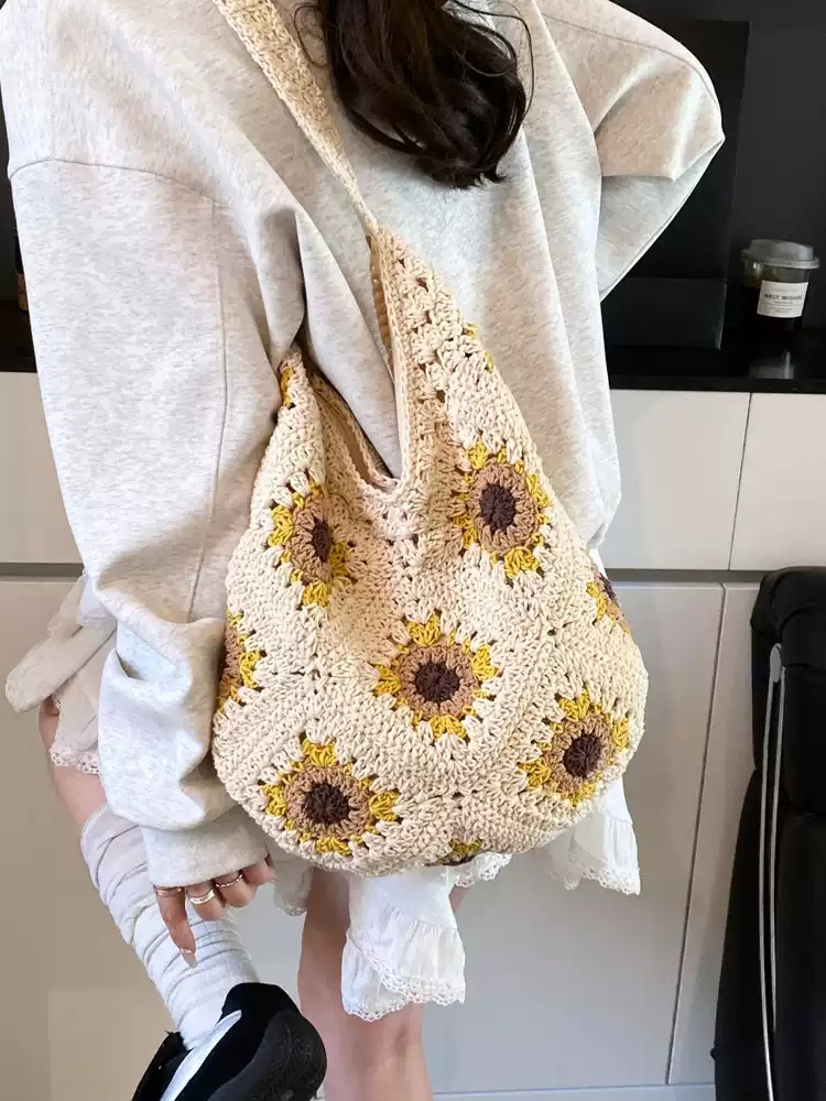 Casualruby© Handwoven Summer Tote, Large Capacity Casual Shoulder Bag